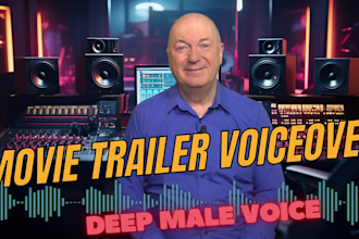 record deep male movie trailer voiceover narration