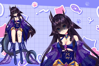 draw and rig live2d vtuber model, 2d vtuber rigging, live2d model, pngtuber
