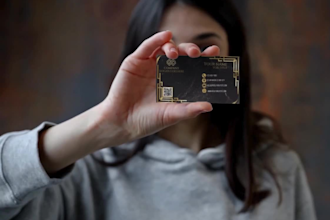 do professional luxury business card design with qr code