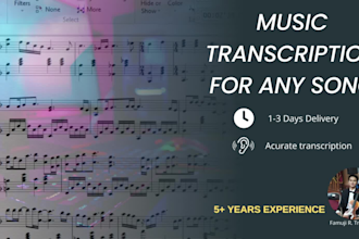 transcribe any piano music to a sheet or do to midi