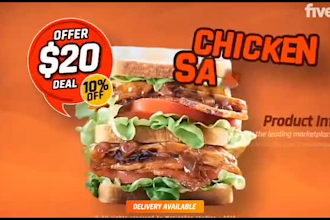 design animated video menu for TV screen or digital board for food restaurant
