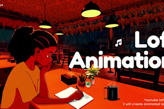 create lofi loop animation lofi animation for music lofi video animation