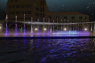 do fountain, water rendering and animation
