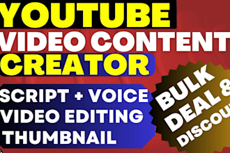 be your youtube video content creator and video editor