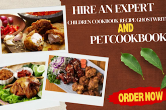 be cookbook recipe writer book recipe creation pet cookbook kid book formatting