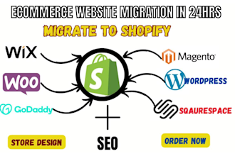 website migration wix to wordpress woocommerce  godaddy magento to shopify store
