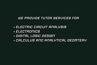 provide tutor services for all courses of electrical and electronics engineering