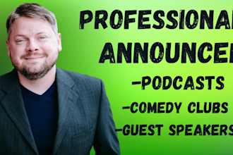 record your professional announcer voice over