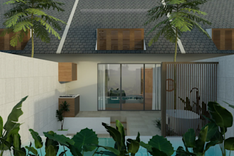 design realistic tropical balinese villa and resort for you