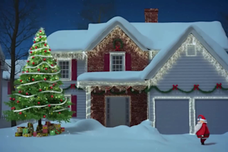 create a 3d christmas animation video for your brand christmas card