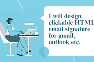 design clickable HTML email signature for gmail, outlook etc