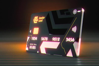 design 3d animation card, nft trading card, animation membership card