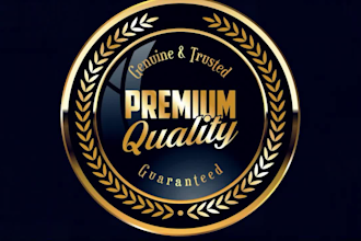 create metallic website trust badge,coin icon logo