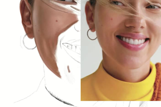 draw a beautiful color pencil portrait from a photo
