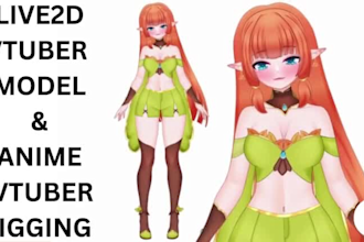 model and rig vtuber model, 3d vtuber model, live2d rigging,3d vtuber commission