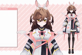 design and rig live2d vtuber model,  2d rigging, character model, for streaming
