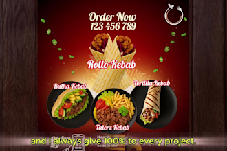 design attractive food post, posters and social media post
