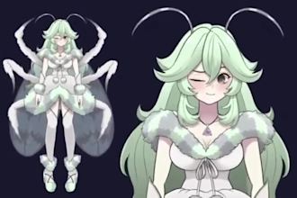 design, rig live 2d vtuber model live2d vtuber model, 2d anime vtuber commission