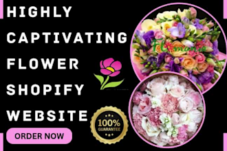 design flower store florist website flower website gift flower shopify store