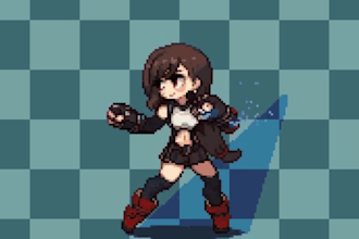 create nsfw pixel art character, spritesheet, nsfw pixel animation rpg maker