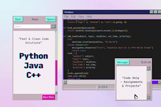 help with java python cpp assignments and projects