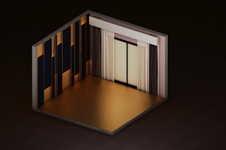 creat an axonometric 3d animation for your plan