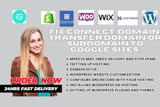 connect domain dns to shopify, systeme io, google workspace, squarespace, wix