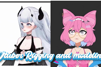 design and rig vtuber model, live 2d vtuber model, 2d and 3d vtuber model