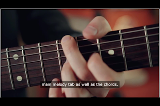 make guitar chords, finger style and lead for any song