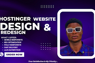 build responsive website with hostinger, godaddy, bluehost and wordpress website
