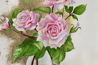 paint you lovely flowers in watercolor and scan it