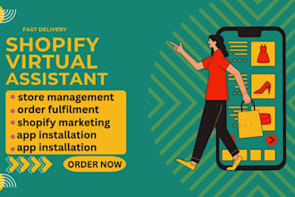 be your shopify virtual assistant, shopify store design and marketing, payment