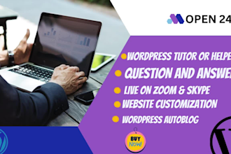 teach how to create wordpress website or autobloging install theme and template