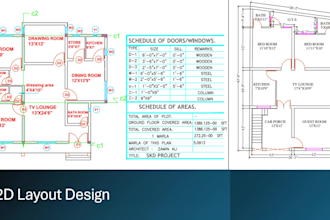 create 2d architectural floor plans, cad drawings and elevations