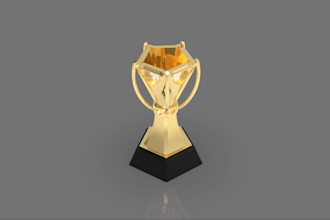 do 2d and 3d awards, trophies, medals design for you