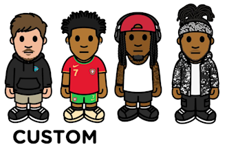 draw custom bape baby milo character style portrait