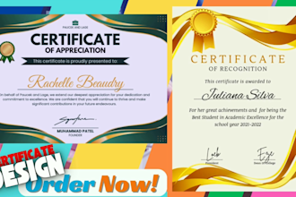 create custom certificate and professional diploma certificates design