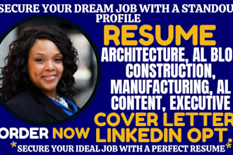 create professional architecture resume construction mechanical and cover letter