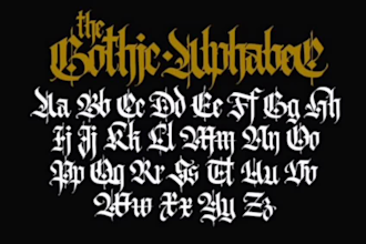 design a professional logo in old english calligraphic font