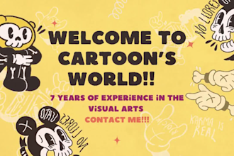 create rubber hose cartoon character illustration for you