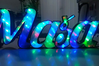 create 3d letter lamp logo stl file for 3d print