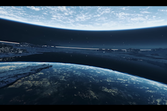 create cinematic 3d space logo intro or planet reveal