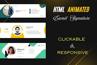design a professional HTML email signature with animation and clickable links