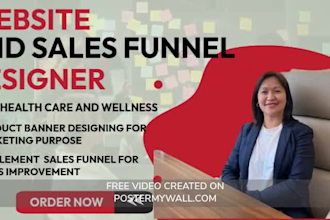 design health and wellness website, supplement sales funnel, product banner