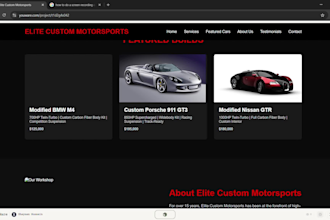 website for a sports car showroom