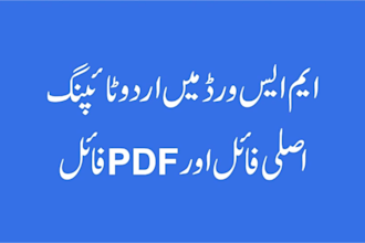 do any type of urdu typing work