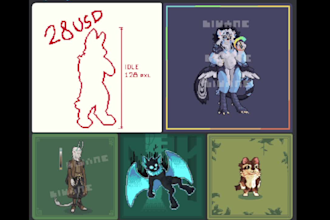 do pixel art characters animations
