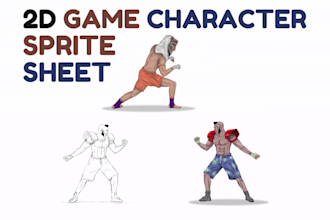 create 2d game character sprite sheet game art pixel art for indie game rpg game
