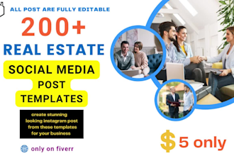 provide you 200 editable real estate social media posts templates