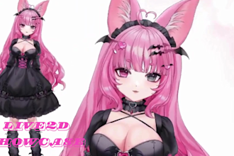 draw custom png tuber model vtuber anime character live2d vtuber model design